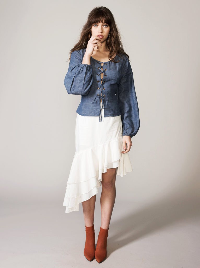 Blue Jeans Blues Blouse - Vetiver