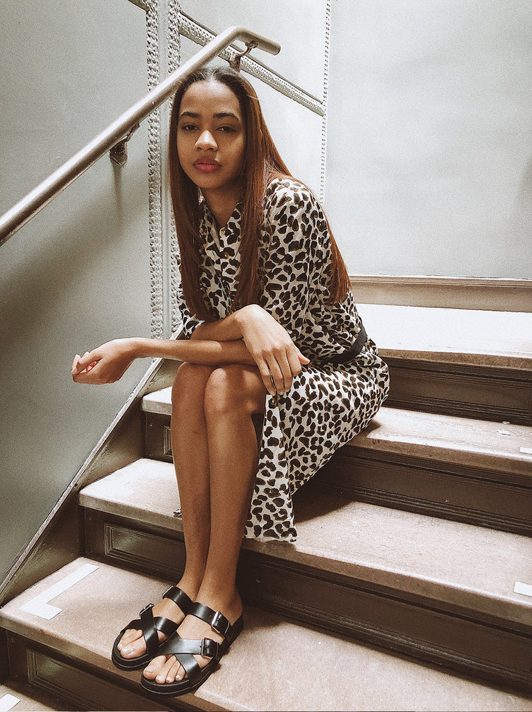 Dance Away Button Up Shirt Dress