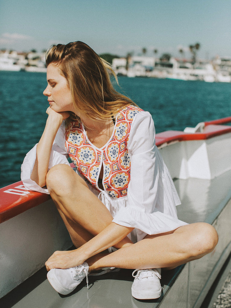 Joplin Embroidered Shirt - Vetiver