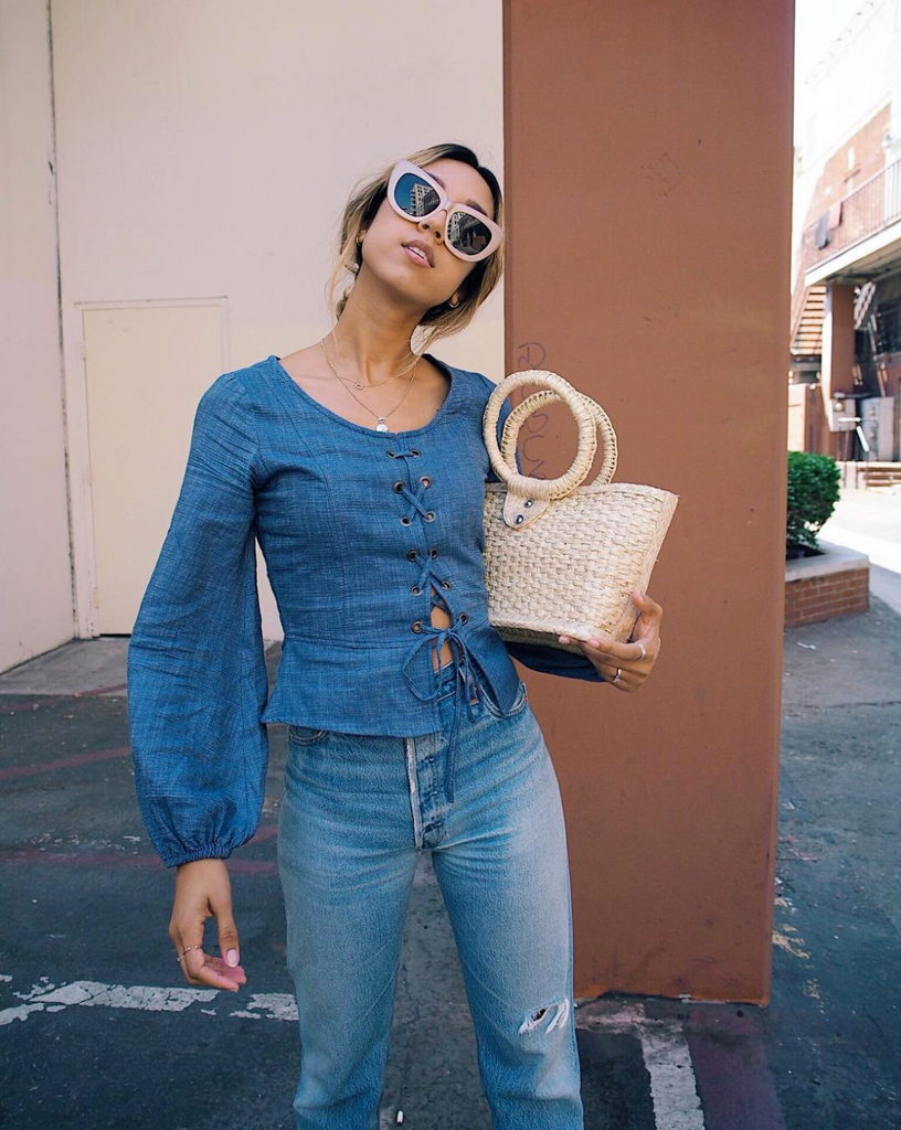 Blue Jeans Blues Blouse - Vetiver