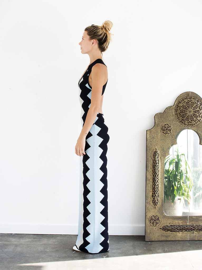 The Vetiver Collection | Rockaway Bodycon Zigzag Maxi 