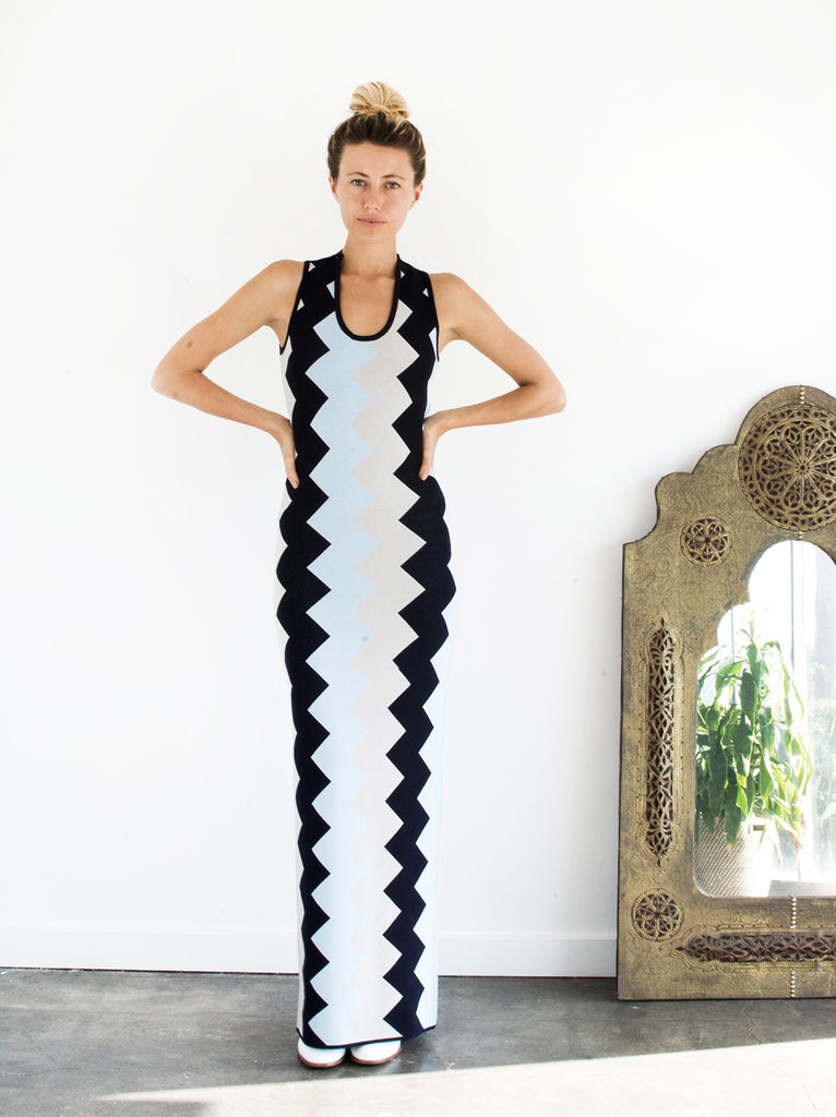 The Vetiver Collection | Rockaway Bodycon Zigzag Maxi 